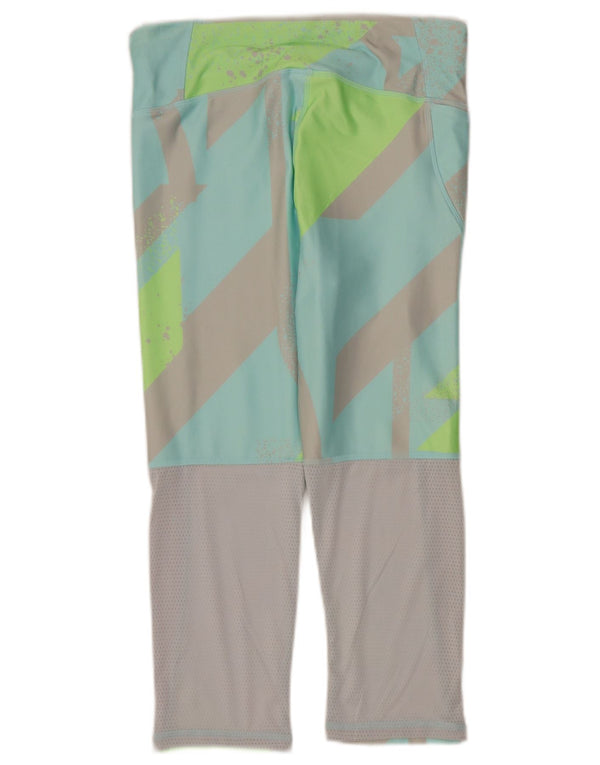 Damskie legginsy Reebok Capri UK 12/14 Średni turkusowy geometryczny poliester