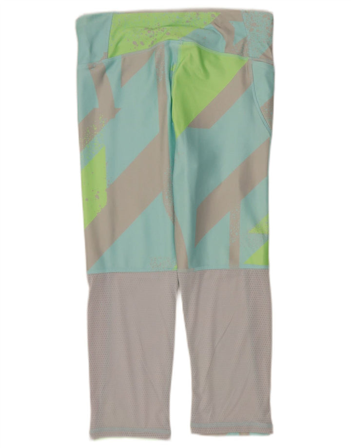 Damskie legginsy Reebok Capri UK 12/14 Średni turkusowy geometryczny poliester