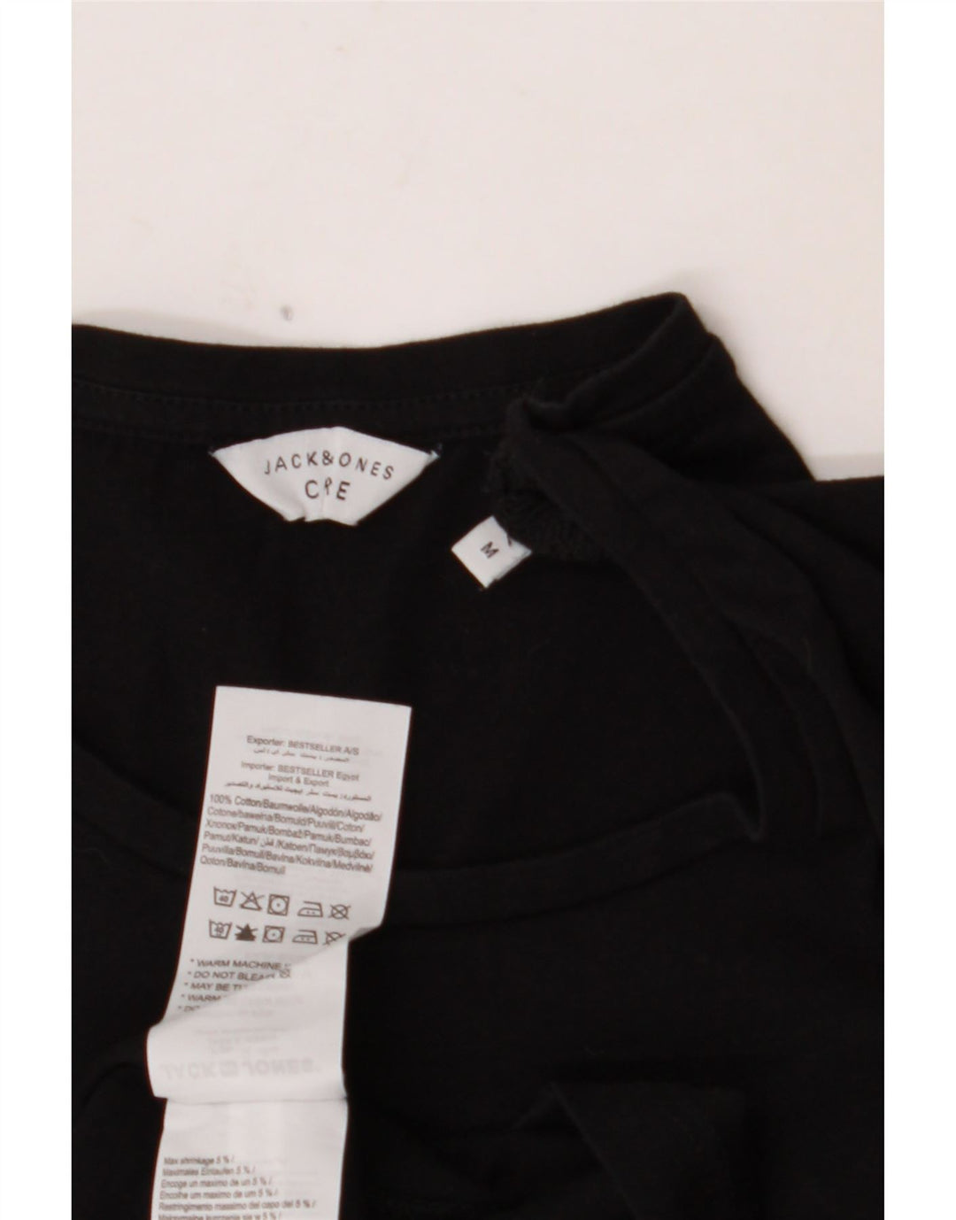 Męska koszulka z grafiką JACK & JONES, średnia czarna, bawełniana
