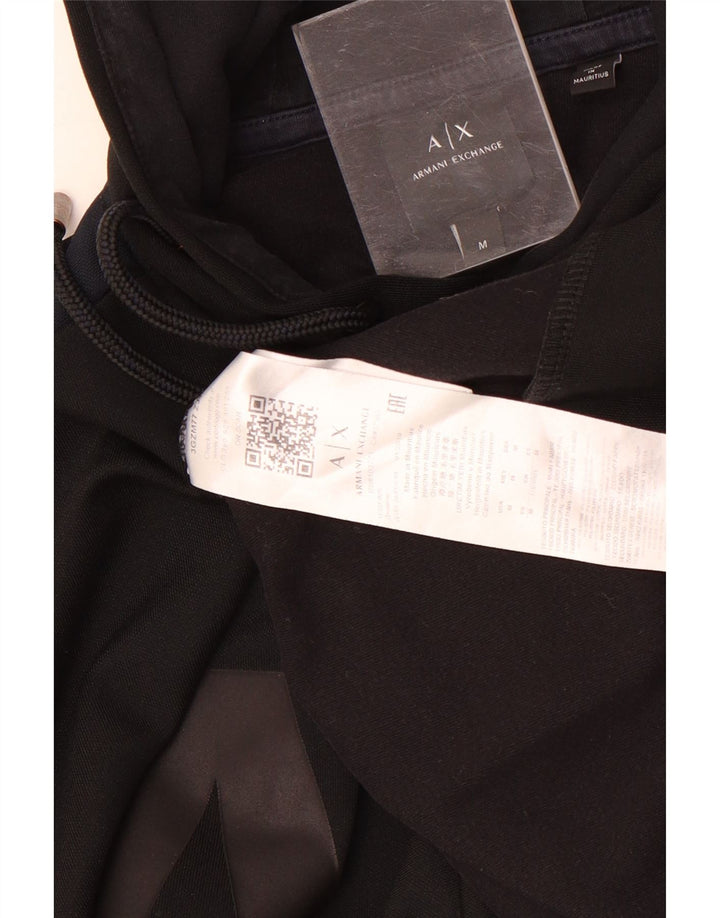 Męski sweter z kapturem i grafiką Armani Exchange, średni czarny poliester