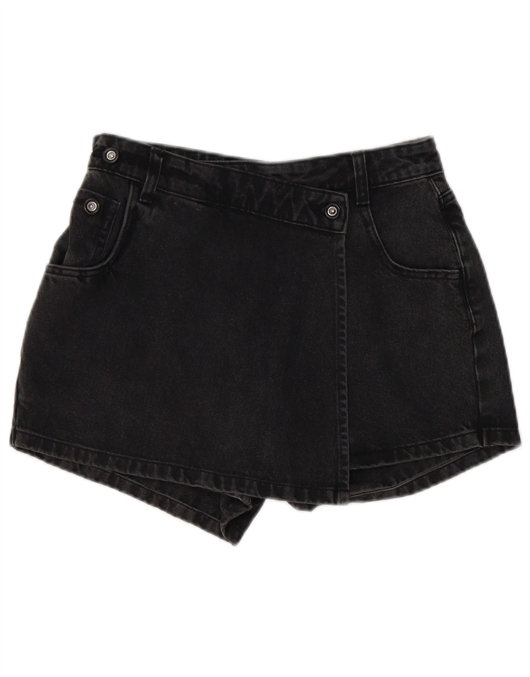Damskie spodenki jeansowe Skort, średnie W28, czarna bawełna