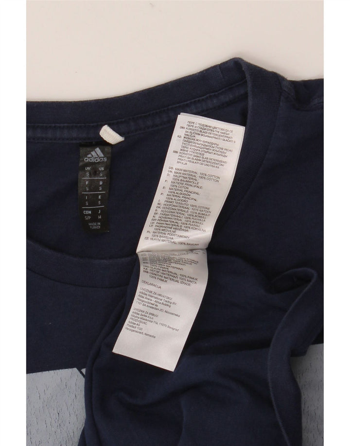 Męska koszulka z grafiką Adidas, mała, granatowa, bawełniana