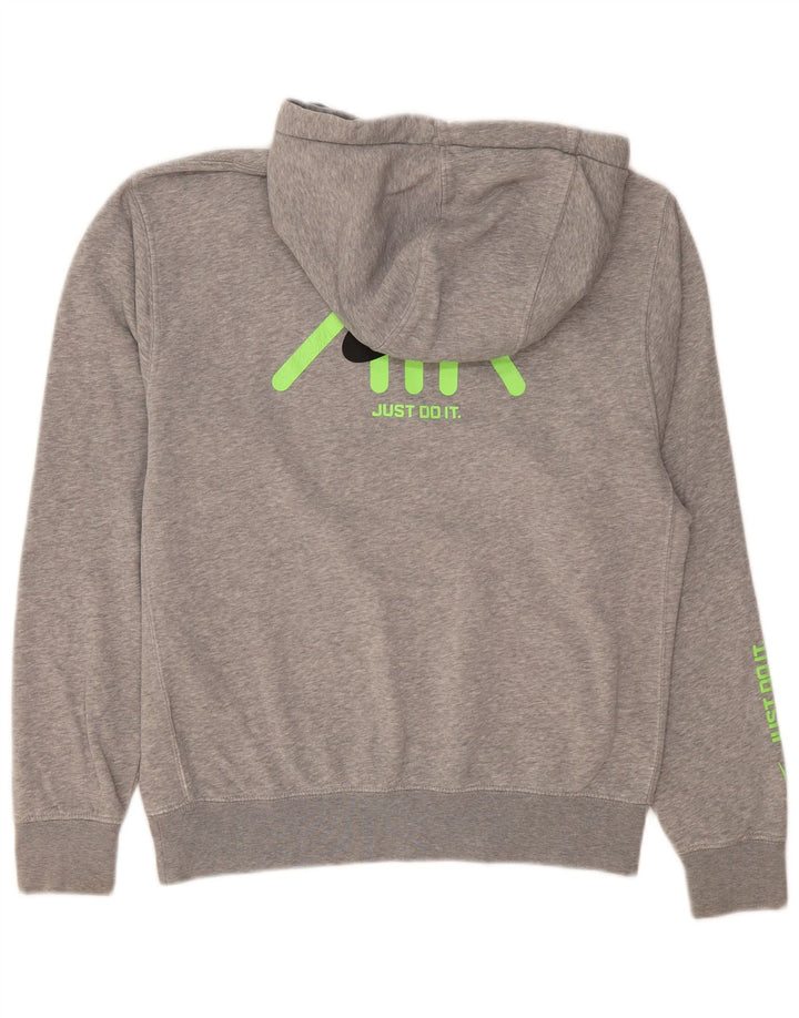 Męski sweter z kapturem Nike z grafiką, mały, szary, bawełniany