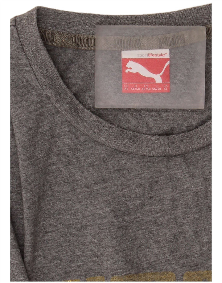 Męski T-shirt z grafiką Puma, XL, szary