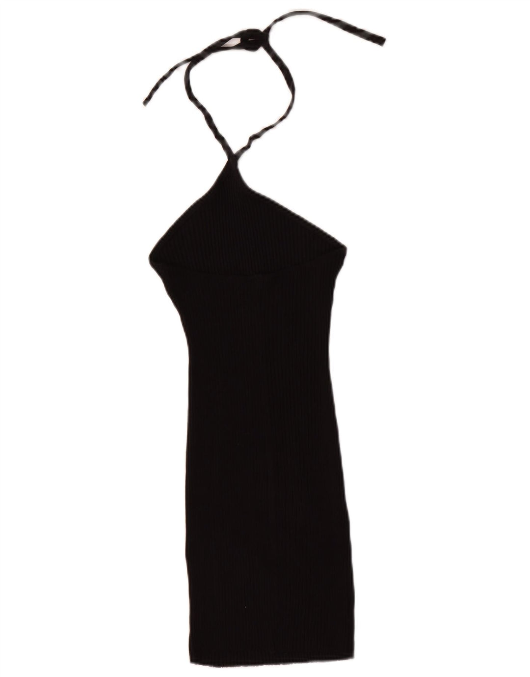 ZARA Womens Halter Dress UK 8 Small Black Cotton