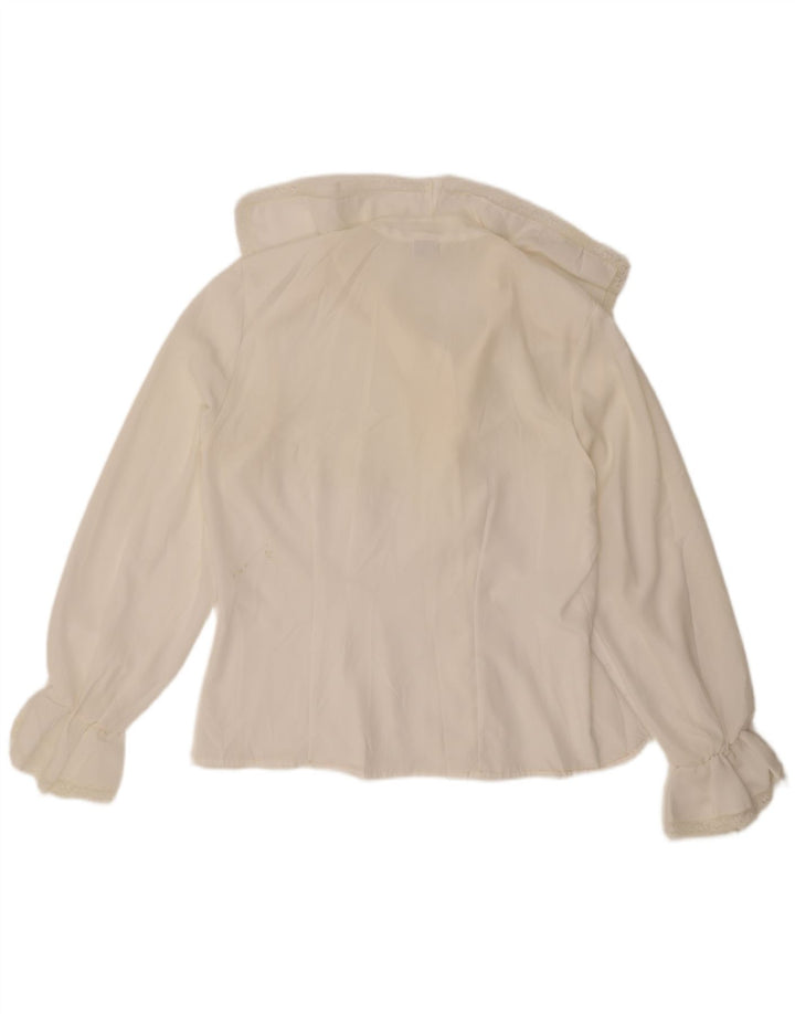 Damska bluzka oversize Primavera Firenze UK 16, duża, biała, poliestrowa