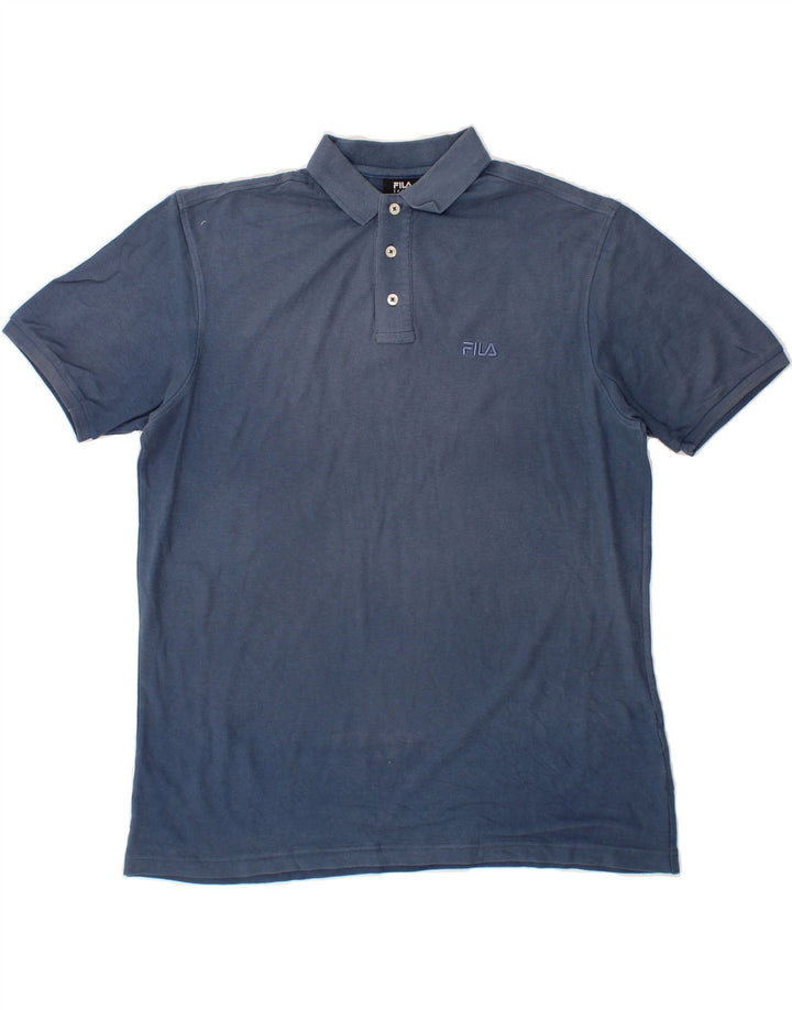 FILA Mens Polo Shirt XL Navy Blue Cotton Vintage Fila and Second-Hand Fila from Messina Hembry 