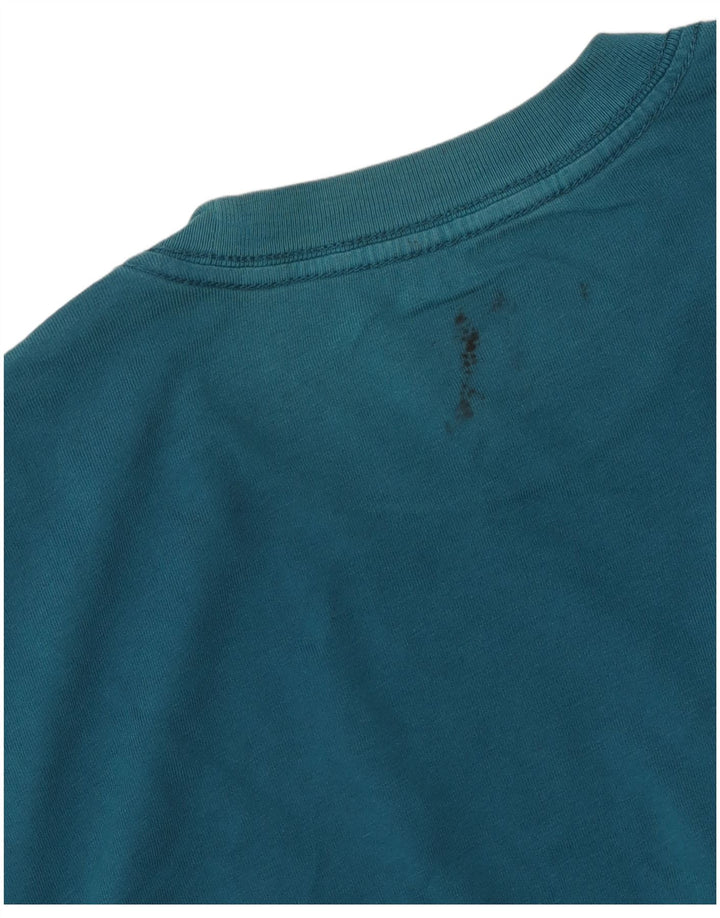 Męski T-shirt VANS o klasycznym kroju z grafiką, mały, niebieski, bawełniany