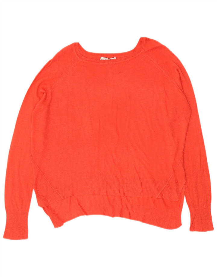 Damski sweter oversize z dekoltem w łódkę Zara UK 10, mały pomarańczowy