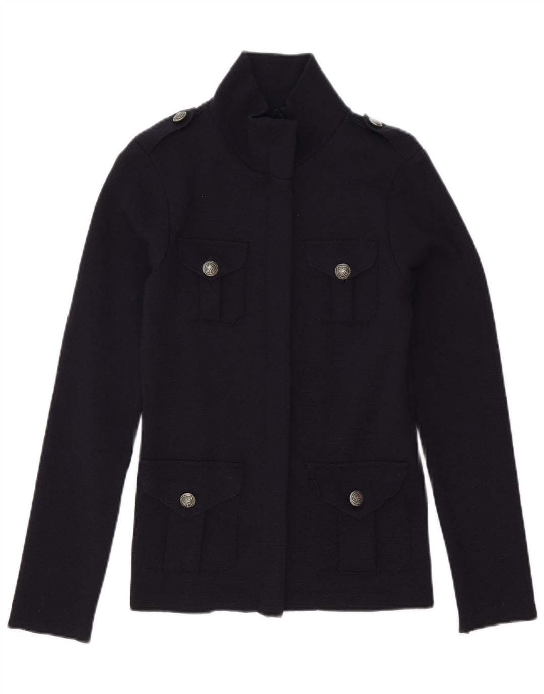 Sweter damski Blauer Cardigan UK 10 Small, granatowy, wełniany