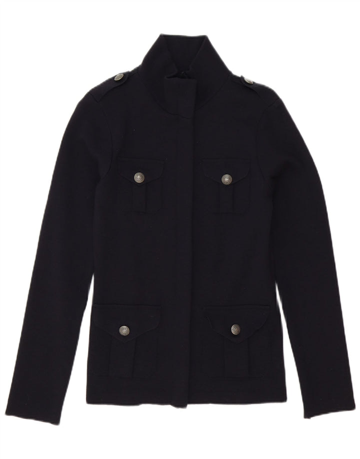 Sweter damski Blauer Cardigan UK 10 Small, granatowy, wełniany