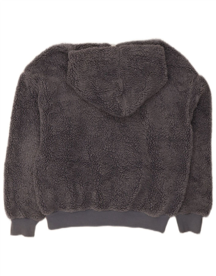 Topshop Damska kurtka polarowa z kapturem UK 8 Small Grey Polyester