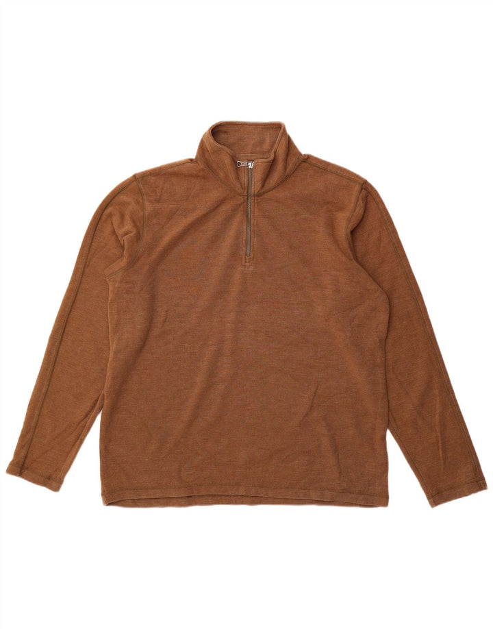 Męska bluza z zamkiem błyskawicznym Eddie Bauer, duża, brązowa, bawełniana