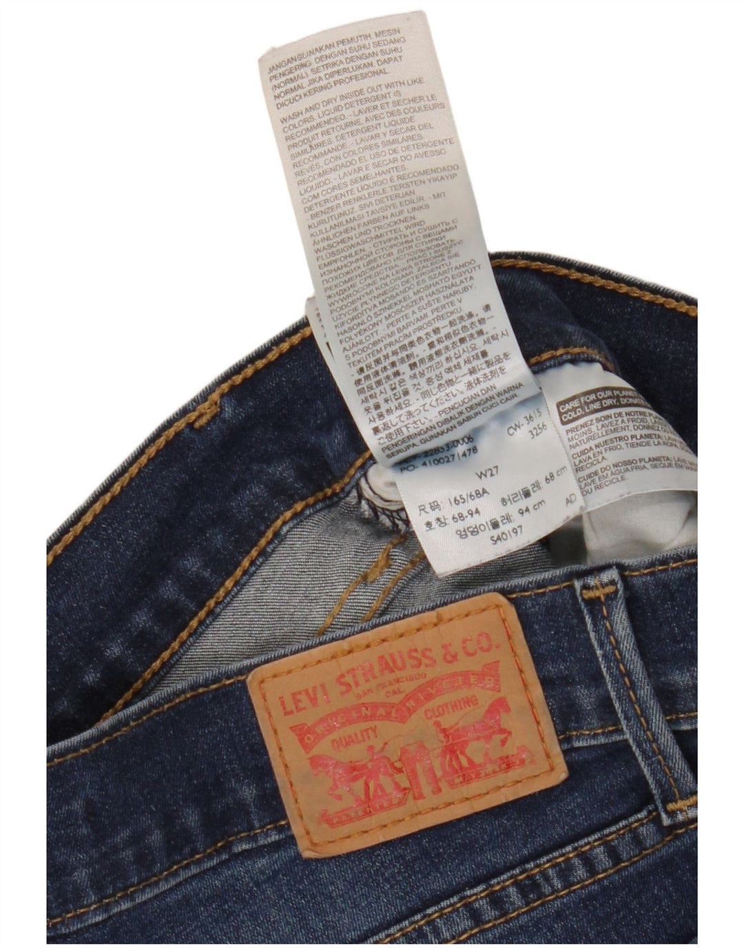 Damskie jeansy LEVI'S 710 Super Skinny W27 L25 Granatowa bawełna
