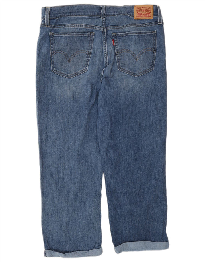 Damskie jeansy Levi's Straight Capri W30 L22 Niebieskie bawełniane