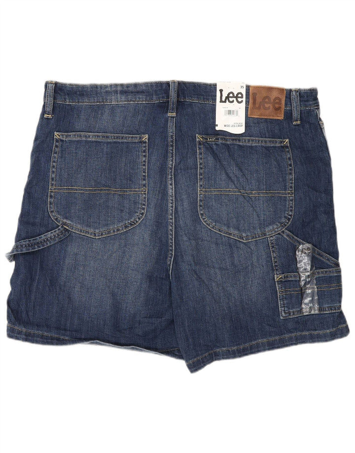 Damskie spodenki jeansowe Lee z wysokim stanem W35, duże, niebieskie, bawełniane