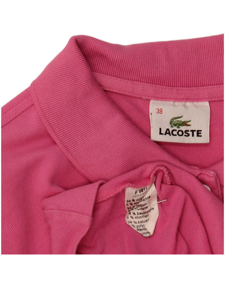 LACOSTE Womens Polo Shirt Size 38 Medium Pink Cotton