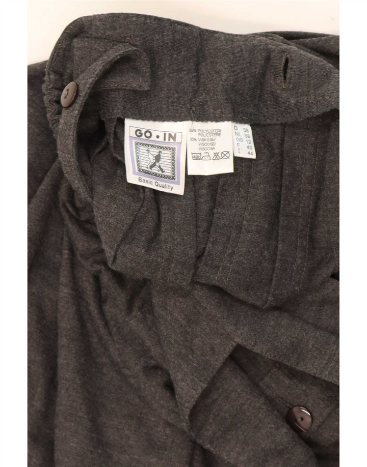 Vintage damska spódnica z fartuszkiem UK 12 Medium W28 Szary poliester