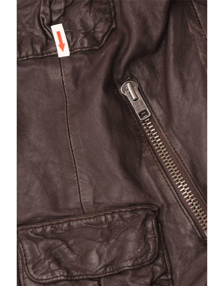 Męska skórzana kurtka wojskowa Superdry UK 42 XL brązowa