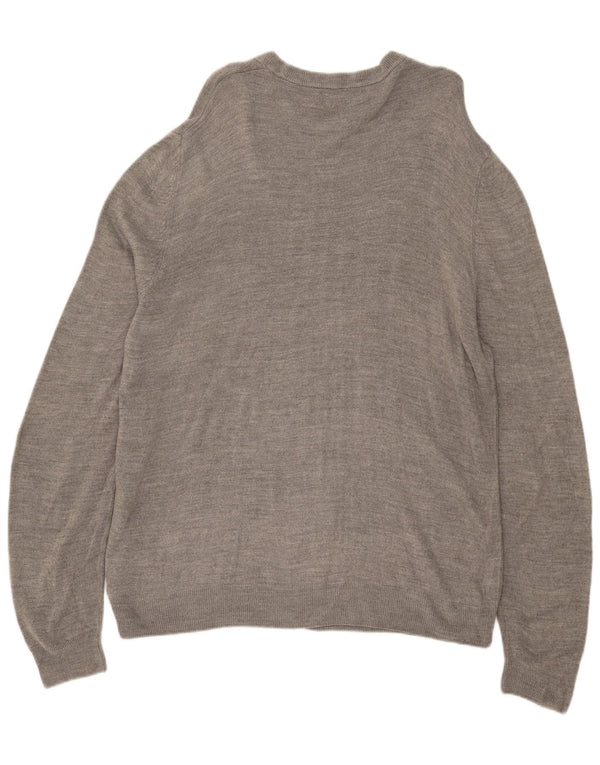Marks & Spencer Męski sweter z okrągłym dekoltem 2XL Szary akryl