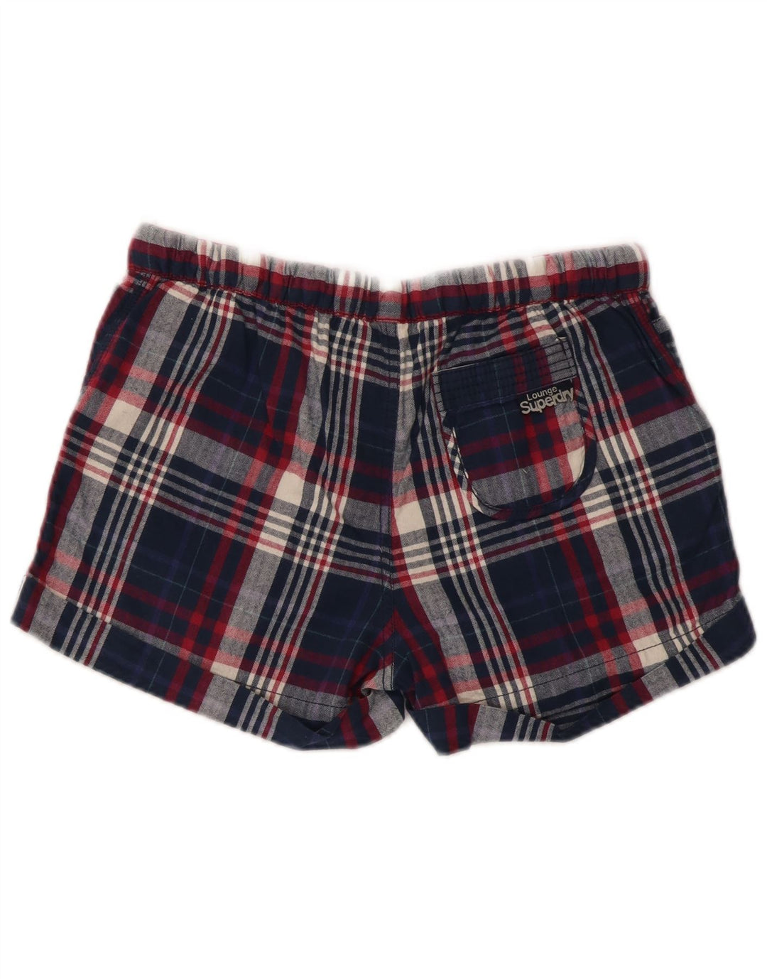Spodnie damskie Superdry małe W28, bawełniana, granatowa krata