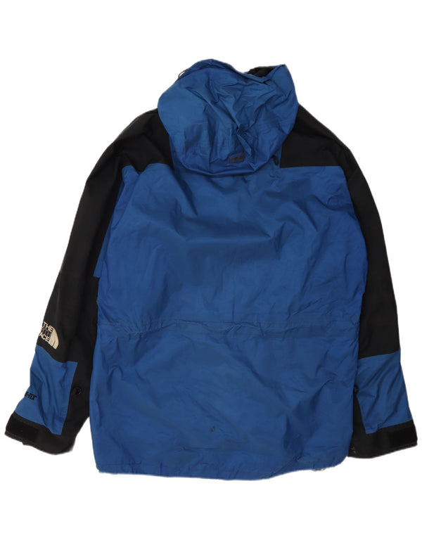 Męska kurtka przeciwdeszczowa z kapturem The North Face UK 40, duży niebieski nylon w bloki kolorów