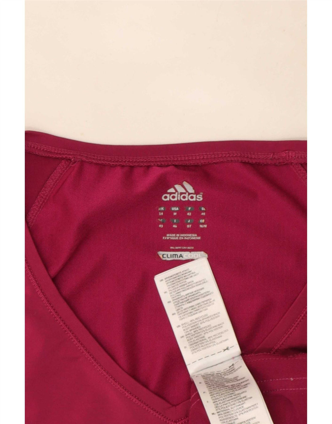 Damska koszulka Adidas Climacool Top UK 14 Średni różowy poliester