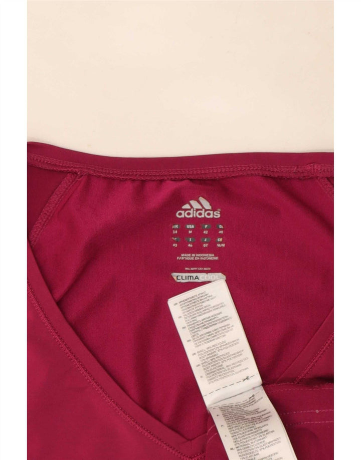 Damska koszulka Adidas Climacool Top UK 14 Średni różowy poliester