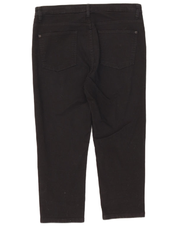 Marks & Spencer Damskie Krótkie Jeansy UK 14 Duże W32 L20 Czarne Bawełniane