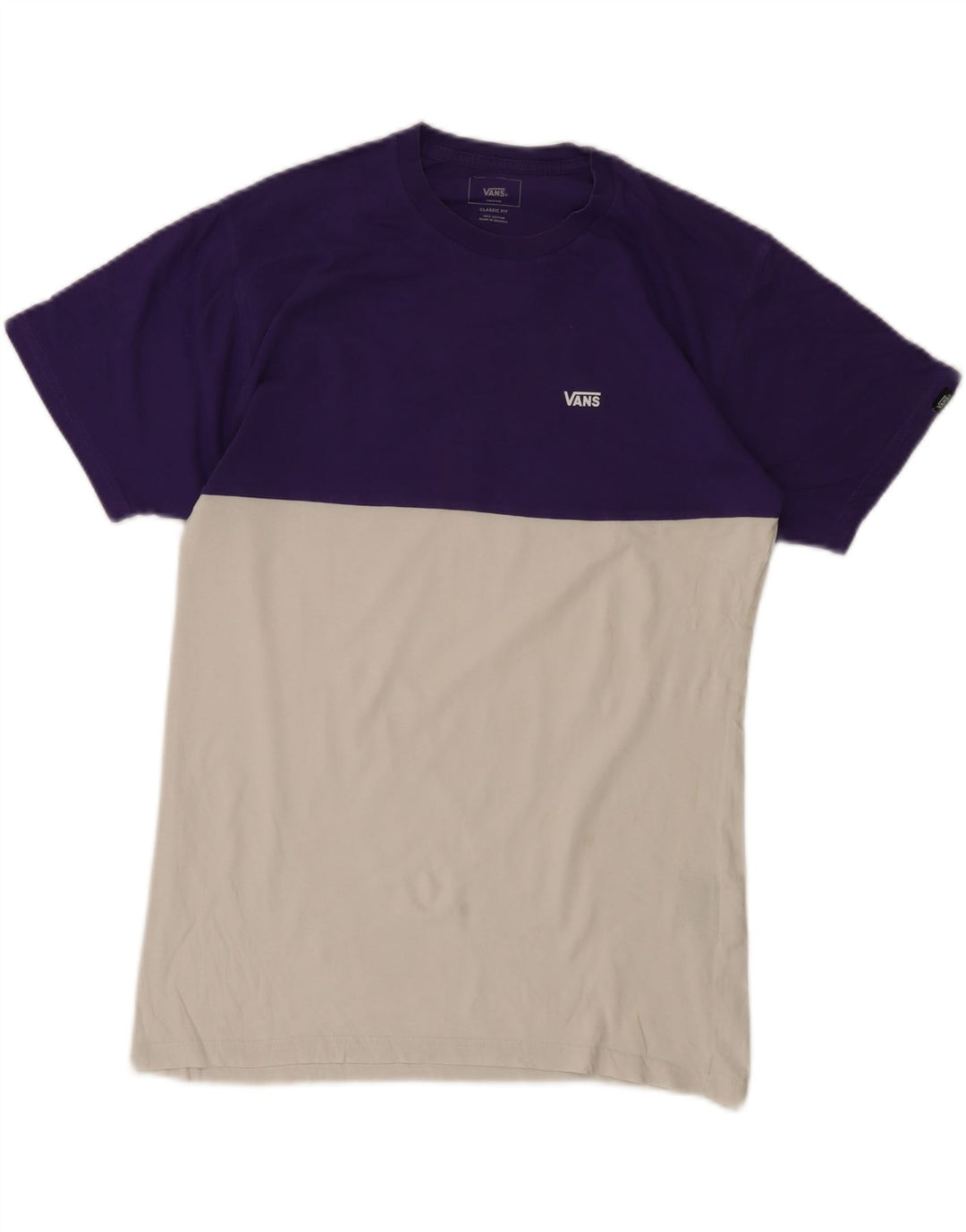 T-shirt męski Vans o klasycznym kroju, bawełniany, w kolorze średniej bieli
