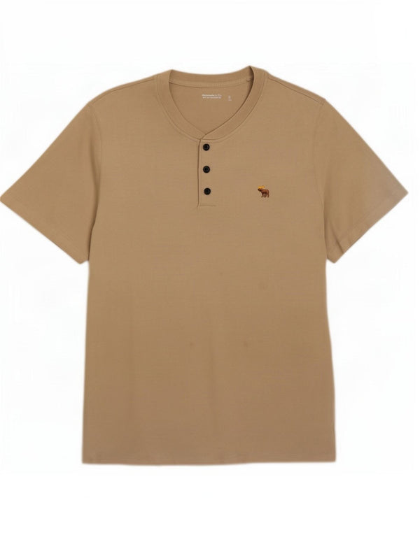 T-shirt męski Abercrombie & Fitch XL, beżowy, bawełniany