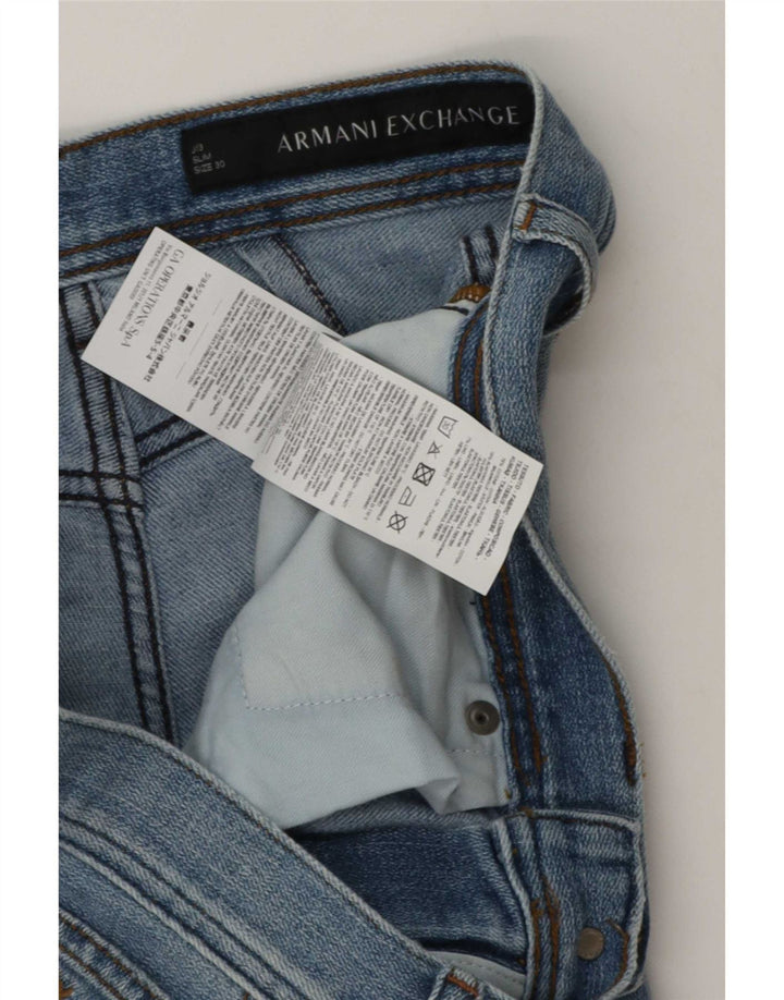 Damskie jeansy Armani Slim W30 L29 Niebieskie bawełniane