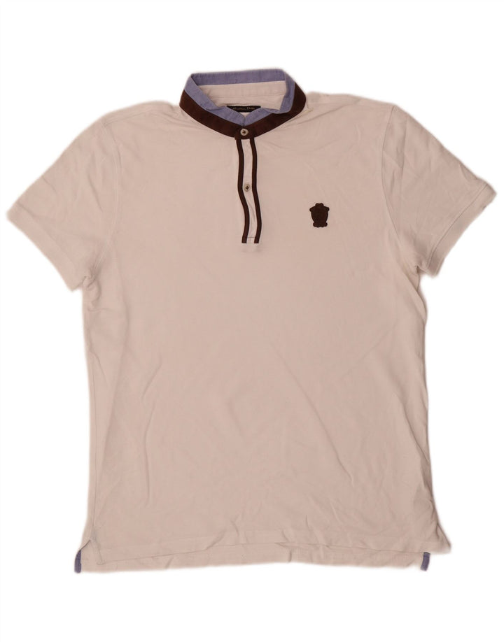 Męska koszulka polo Massimo Dutti, bawełniana, w kolorze średniej bieli