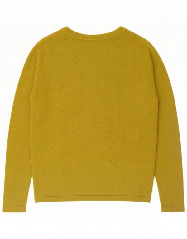 Marks & Spencer Damski sweter z dekoltem w łódkę UK 12 Średni żółty akryl
