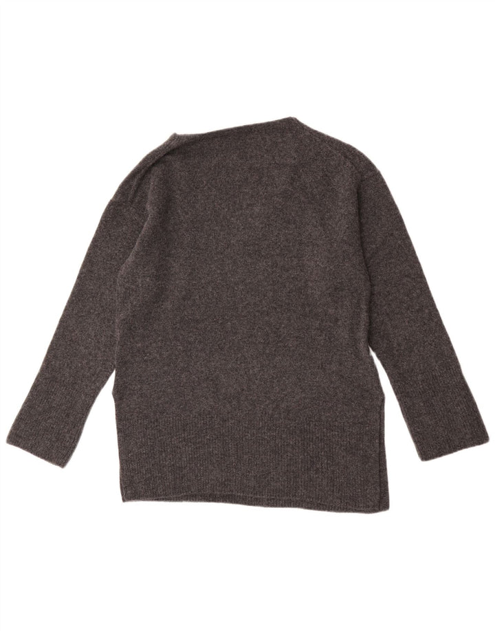 Sweter damski Massimo Dutti z dekoltem w kształcie litery V, UK 10, mały, szary, wełniany