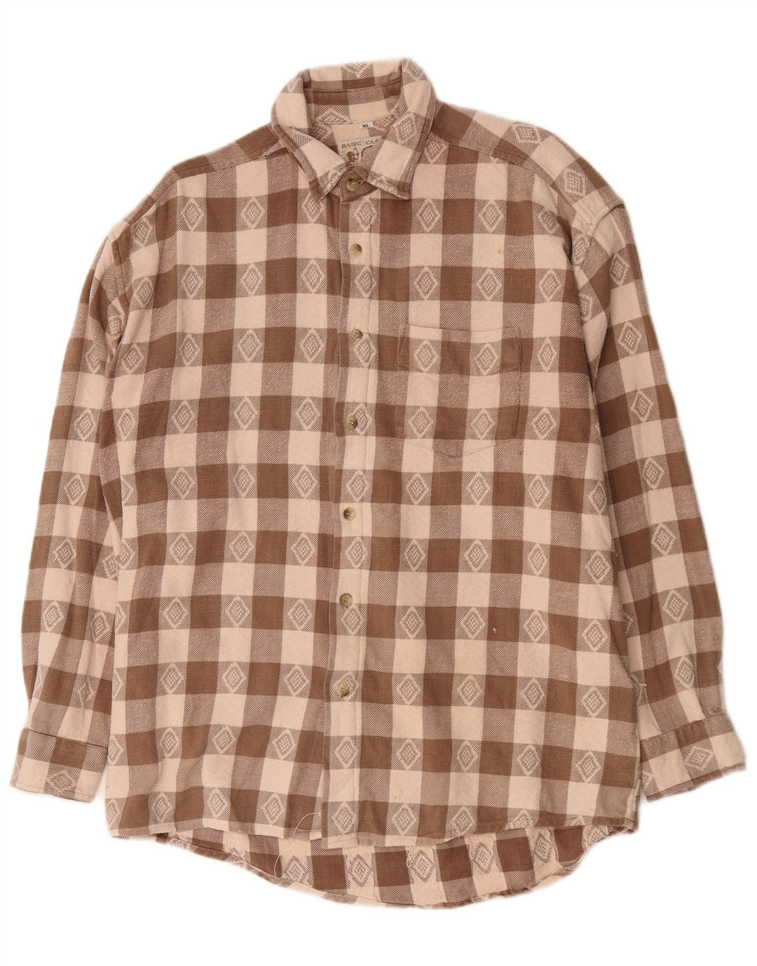 Męska koszula flanelowa Tom Tailor XL w brązową kratkę, bawełniana