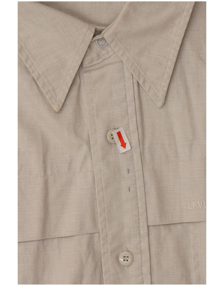 Koszula męska z krótkim rękawem LEVI'S XL, szara lniana