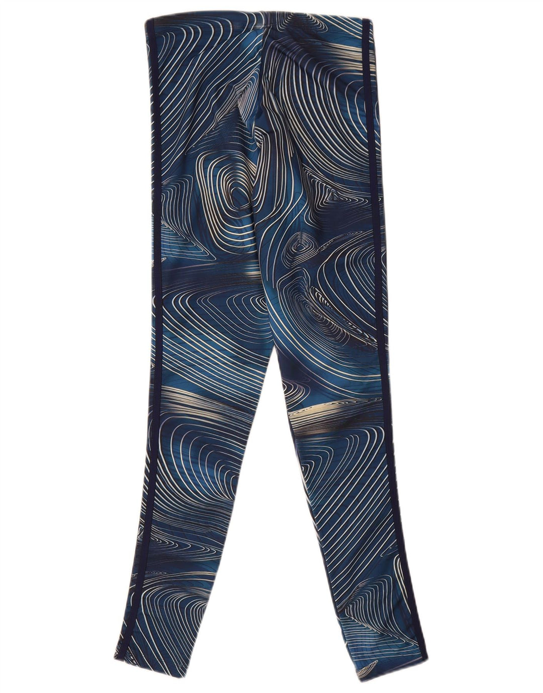 Damskie legginsy Adidas z abstrakcyjnym wzorem UK 8, małe, granatowe, poliestrowe