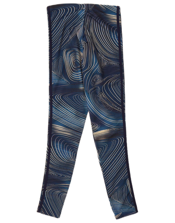Damskie legginsy Adidas z abstrakcyjnym wzorem UK 8, małe, granatowe, poliestrowe