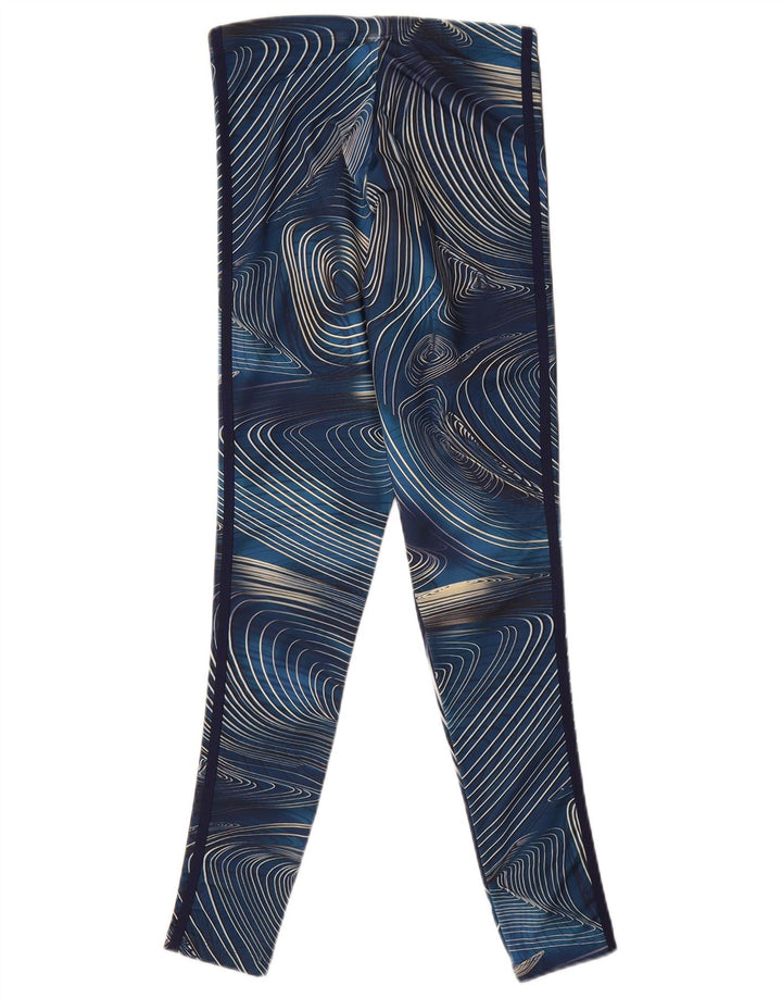 Damskie legginsy Adidas z abstrakcyjnym wzorem UK 8, małe, granatowe, poliestrowe
