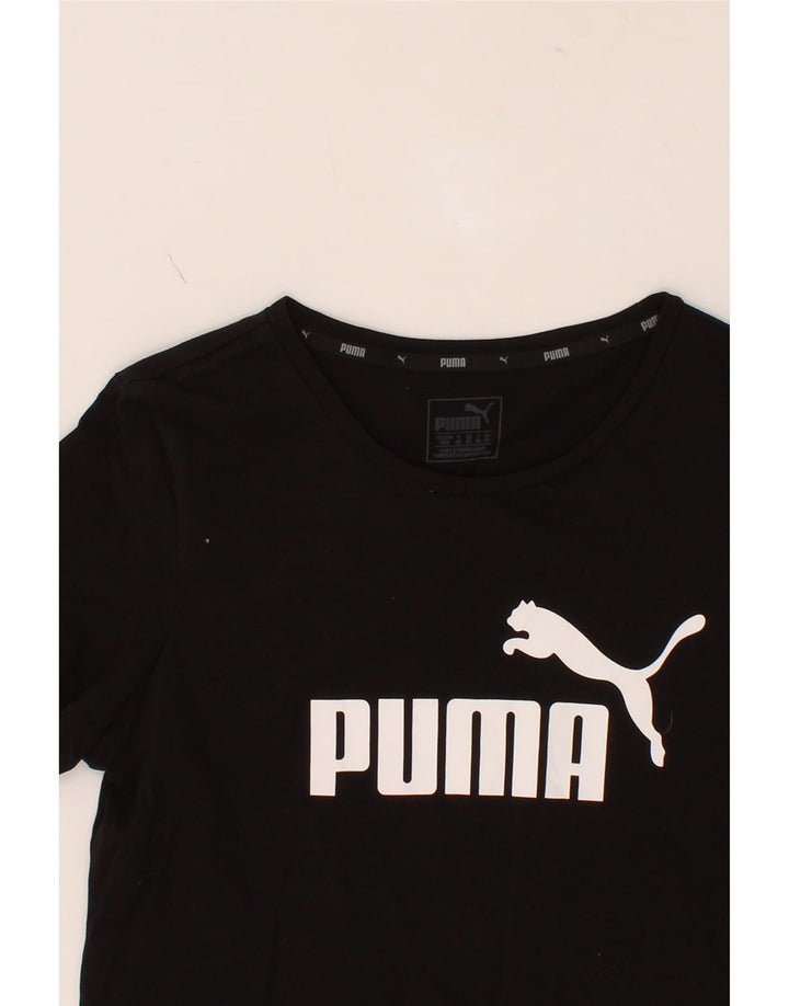 PUMA Womens Graphic T-Shirt Top UK 12 Medium Black Vintage Puma and Second-Hand Puma from Messina Hembry 