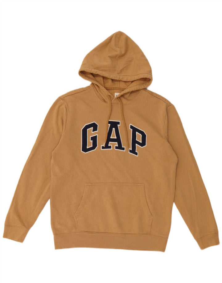 Męski sweter z kapturem i grafiką Gap, mały, beżowy, bawełniany