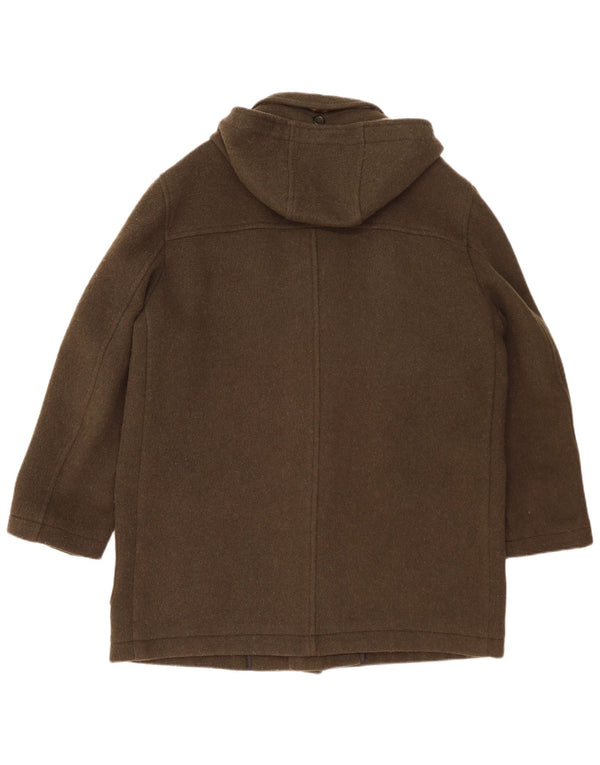 Vintage Mens Hooded Duffle Coat UK 42 XL Khaki