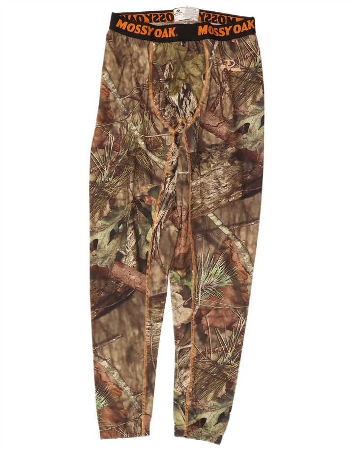 Męskie legginsy z grafiką Mossy Oak, średni poliester w kamuflażu khaki