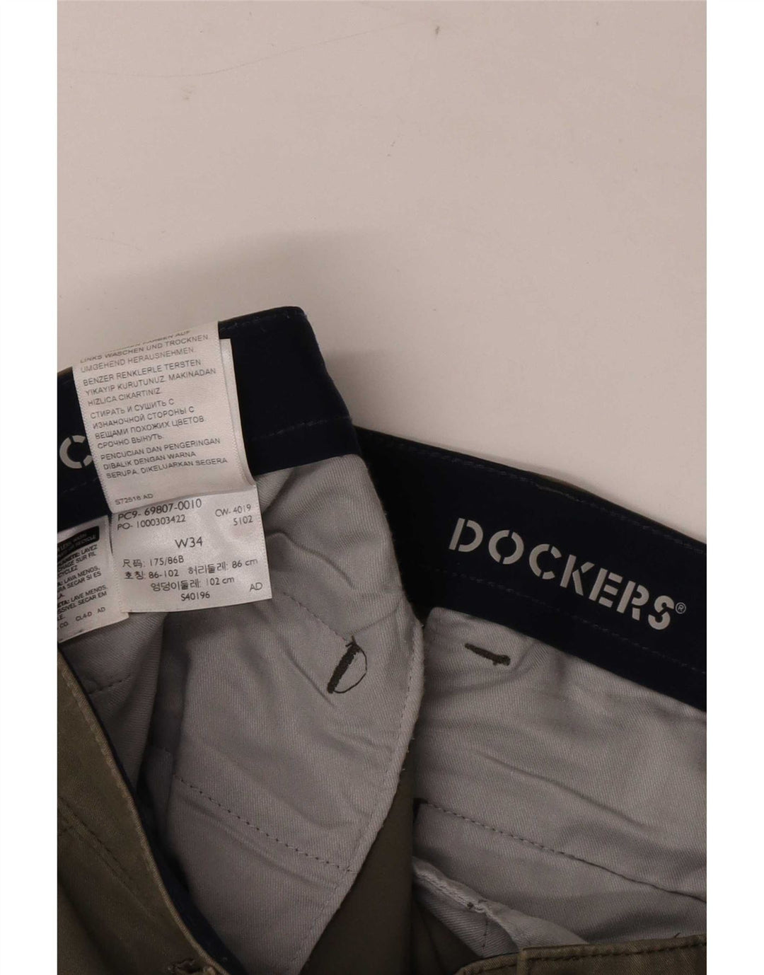 Męskie spodenki cargo Dockers W34, duże, bawełniane w kolorze khaki