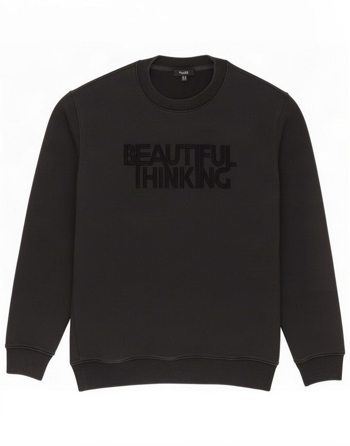 Męska bluza graficzna Massimo Dutti Jumper Small Black