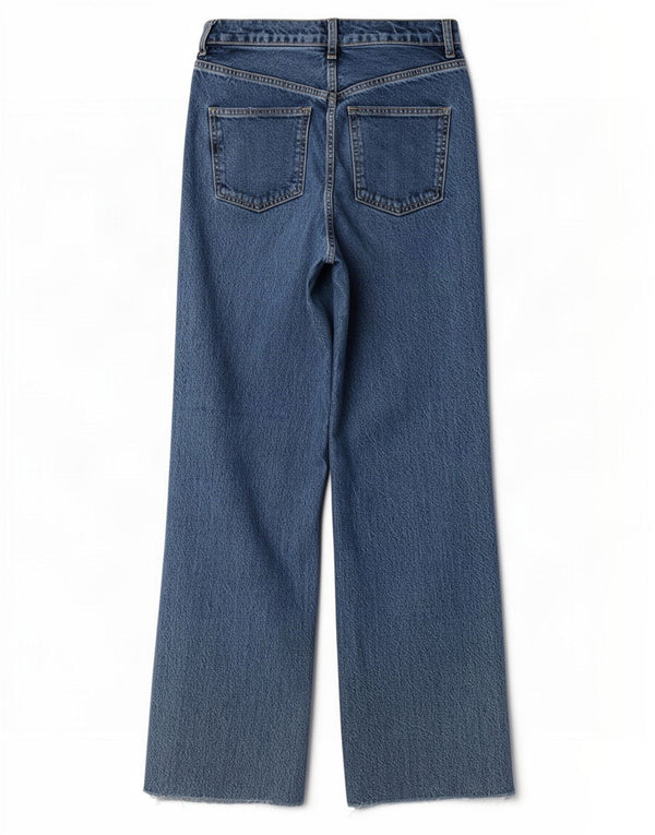 Damskie jeansy z szeroką nogawką Zara EU 36 XS W26 L31 Niebieskie bawełniane