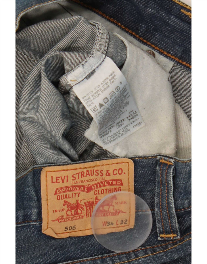 Męskie jeansy Levi's 506 Straight W34 L32 Niebieskie bawełniane