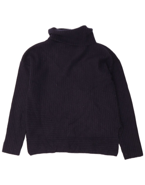 Damski sweter z wywijanym dekoltem Harmont & Blaine UK 16, duży, granatowy, wełniany
