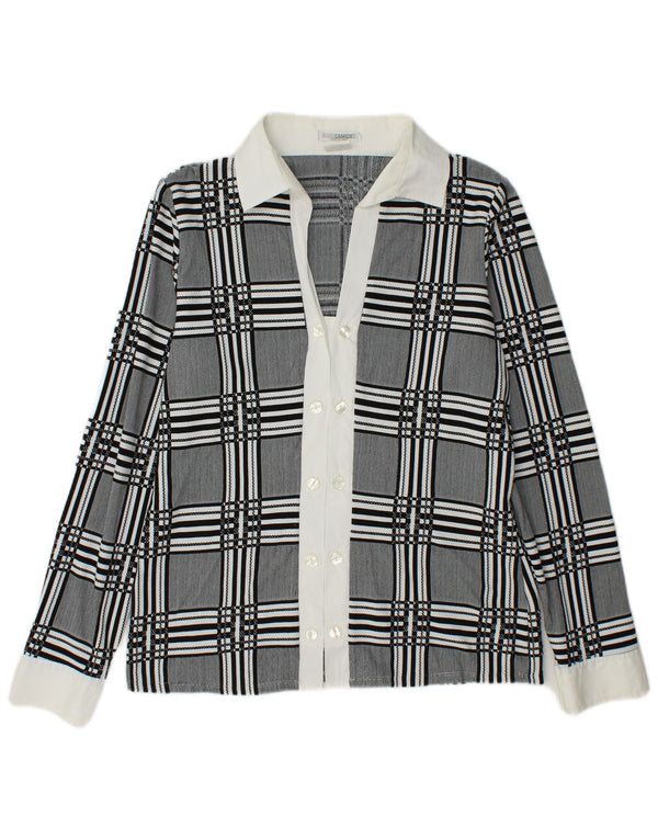 Damska bluzka koszulowa z podwójnymi piersiami NARACAMICIE UK 14 w średnią szarą kratkę